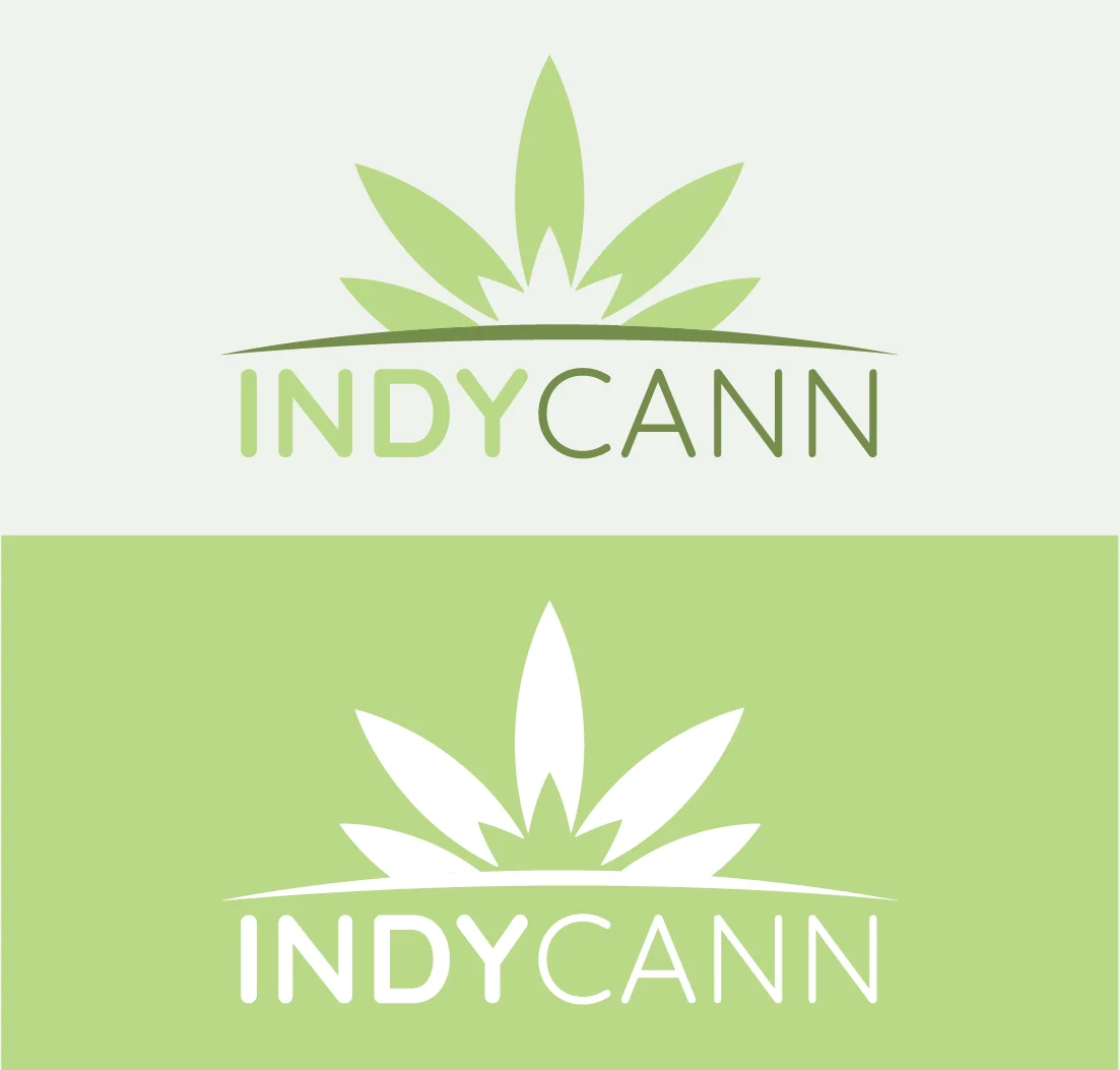 indycann logo treatments and folded print materials.